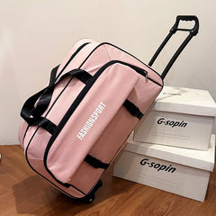 Large Capacity Carry-On Suitcase Handheld Travel Bag with Lock for Men And Women Short Business Trips Wheel Luggage Pull Bag