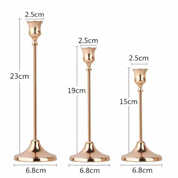 Cross-Border Retro European Creative Trumpet Bell Base Light Luxury Nordic Style Metal Iron candle holders Holder Home Decor
