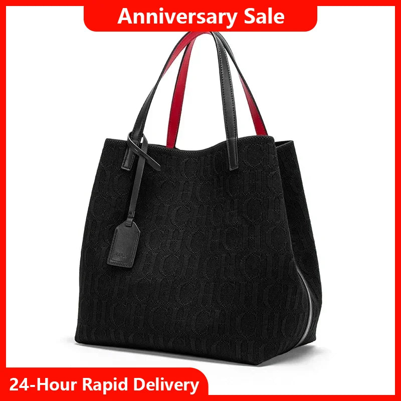 CH High Quality Craft Large Capacity Handbag Ladies Shoulder Bag Fashion Classic New Pure Color Outer Pocket Ladies Handbag