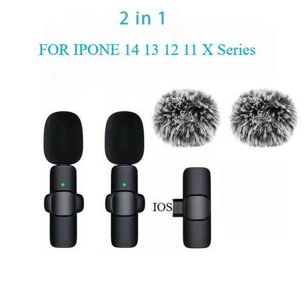 Wireless Lavalier Microphone for iPhone Android USB-C Microphone with Noise Reduction for Live Streaming Interviews Mini Mic