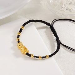 Chinese Fengshui Bracelet Pi Xiu Pi Yao Attract Wealth Health Good Luck Wristband Adjustable Red Black Rope Chain Charm Bracelet