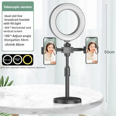 Smartphone Mobile Stand For Cell Phone Holder With LED Ring Light Dual Position For Professional Live Streaming Video Record