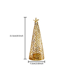 Metal Christmas Tree Candlestick Christmas Candle Cup European Wedding Decoration Tea Wax Small Round Cup Candle Holder Gift