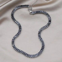Korean Zircon Inlaid Copper Necklace Luxury Party Jewelry