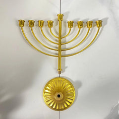 Table Jewish Candlestick Holder Wide Sturdy Base Hanukkah Decoration Menorah for Shelf Cabinet Fireplace Living Room Desk