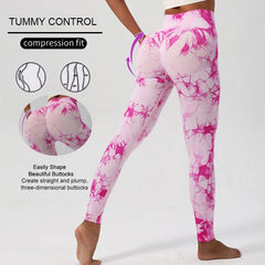 WAREBALL New Tie Dye Yoga Pants Gym Leggings Women Seamless High Waist Push Up Sport Tights Fitness Workout Leggins