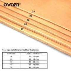 OWDEN #1-5 Leather Edge Beveler Tool Leathercraft Skiving Tool for Hand Leather Sharpness Professional Chamfering Edge Beveler