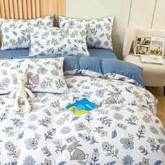 1PC Floral Washed Cotton Duvet Cover - Single/Queen/King Size Housse De Couette 이불커버 Funda Nórdica (No Pillowcase)