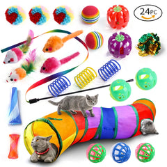 DualPet Kitten Toys Variety Cat Toy Combination Set Cat Toy Funny Cat Stick Sisal Mouse Bell Ball Cat Supplies 20 Piece Set Pet Shop