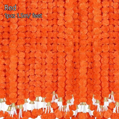 Long Strands Artificial Marigold Garland Pooja Diwali Fiesta Indian Décor Pooja Marigold Flowers Pooja Wedding Events Decor