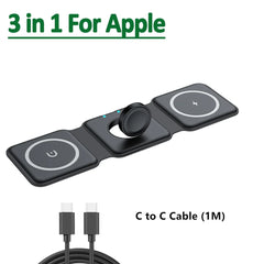 3 in 1 Magnetic Wireless Charger Pad for iPhone 16 15 14 13 Pro Max Apple Watch 9 8 AirPods Chargers Fast Charging Dock Station