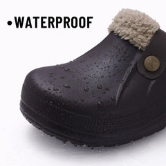 Asgard Winter Fur Furry Slippers For Men Outdoor Fashion Waterproof Plush Cotton Slippers Indoor Warm Cozy Non-slip Home Shoes