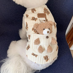 Puppy Clothes Autumn Winter Cat Fashion Desinger Vest Pet Cute Cartoon Soft Shirt Small Dog Pet Shop Pet Clothing