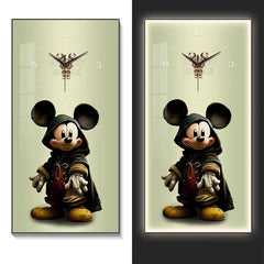Fashionable Home Wall Decoration Cartoon Mickey Hanging Painting Creative Large Digital Clock LED Luminous Painting Wall Clock