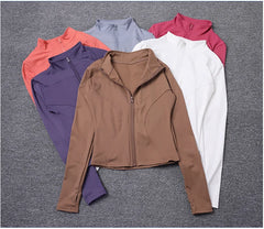 Women Sport Jacket Long Sleeve Shirt Workout Coat