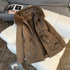 Korean Style Women’s Hooded Winter Parka – Thick Warm Coat
