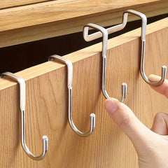 Stainless steel bedside cabinet door hook dormitory double hook bathroom kitchen hanger