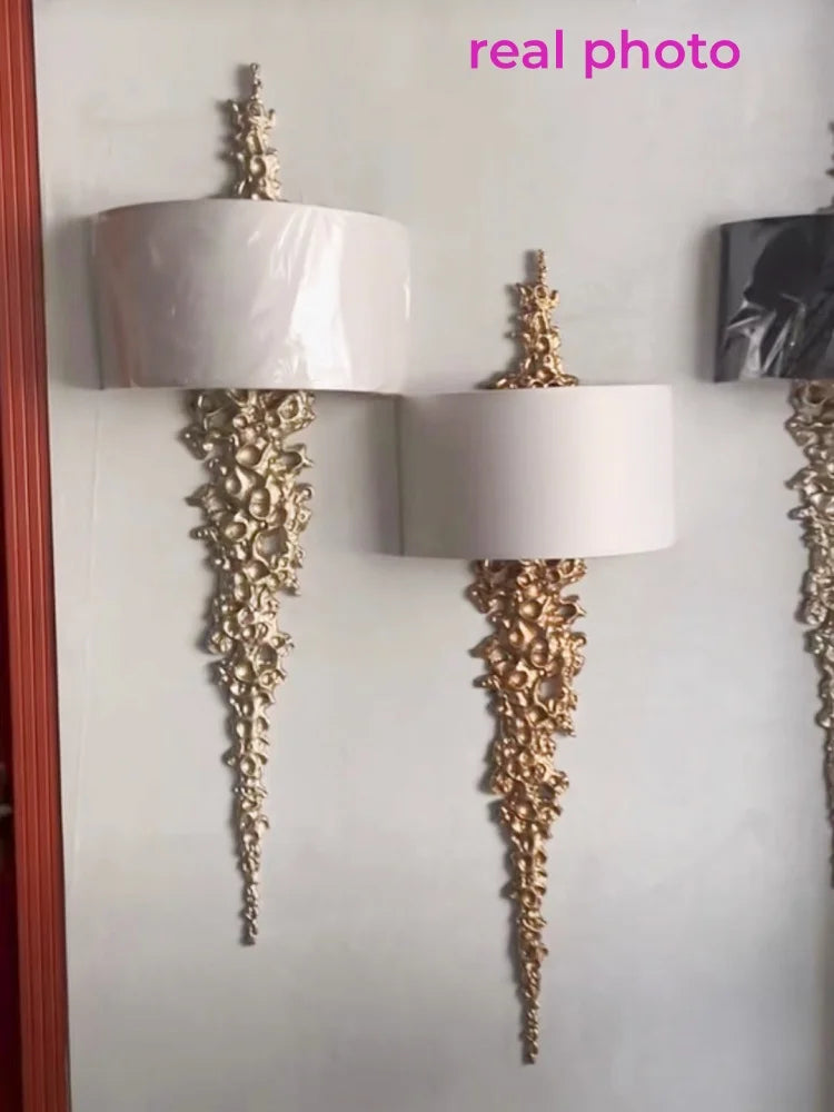 Luxury Copper Wall Lamp French Design Long Wall Lamp Living Room Decor Corridor Hotel Lobby Villa Modern Art Brass Wall Sconce