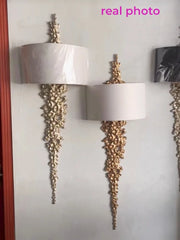 Luxury Copper Wall Lamp French Design Long Wall Lamp Living Room Decor Corridor Hotel Lobby Villa Modern Art Brass Wall Sconce