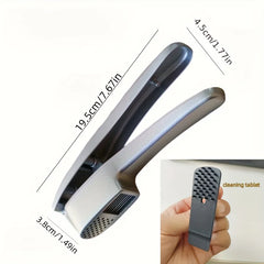 Garlic Press & Slicer 2 in 1 - Aluminium Garlic & Ginger Mincer and Slicer - with Slicing and Grinding - Kitchen Cooking Tools