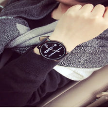 Couple Quartz Analog Wristwatches – Black Leather Band, Hot Selling