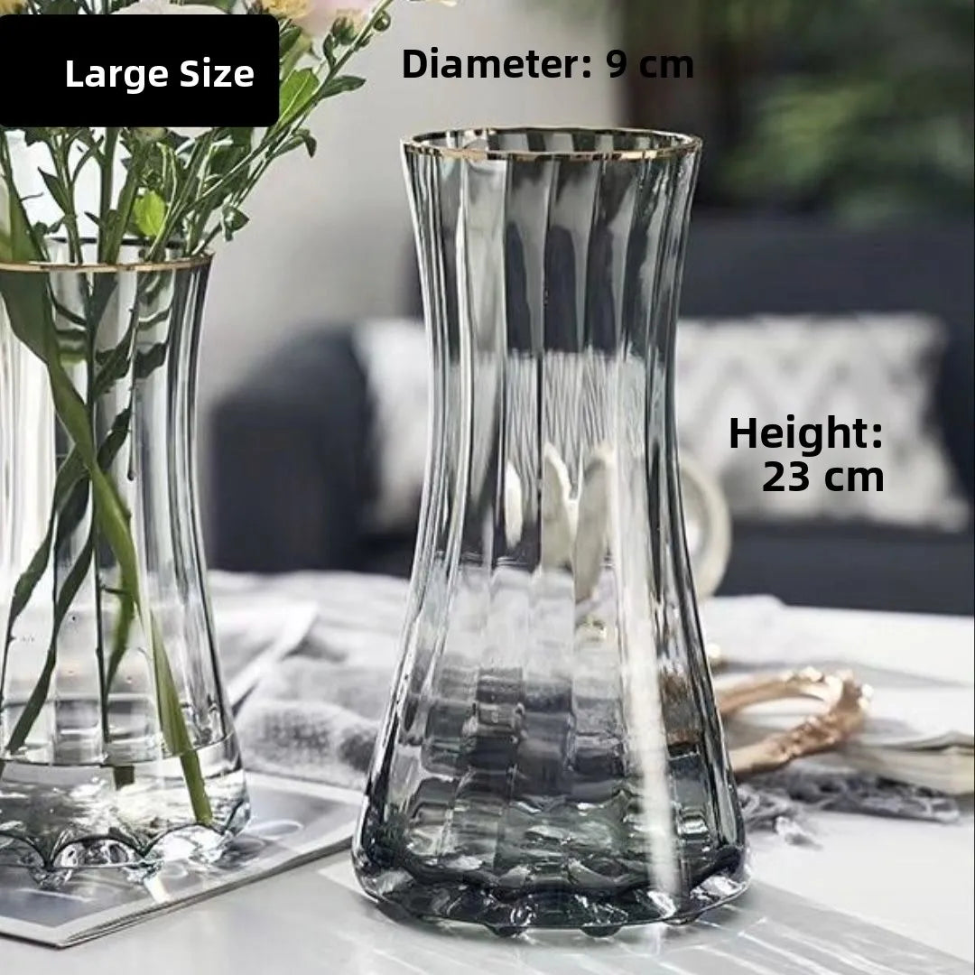 Creative Simple Original Color Glass Flower Vase Transparent Water Fre Flowers Lilies Nordic ular Living Room Home Decor