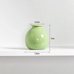 Ins Ceramics Flower Vase Nordic Hydroponics Vases Creative Room Decor Mini Flower Bottle Pots Desktop Ornament Craft