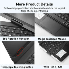 360° Magic Keyboard Case For iPad Air 11 13 M2 M3 2025 Air 4 5 10.9 For iPad Pro 11 12.9 13 10th Gen 11th A16 10.2 7/8/9th Folio