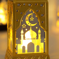 Creative Eid Mubarak Candle Lamp Islamic Ramadan Crescent Moon and Star Night Light Muslim Party Decor Eid Party Supplies