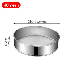 304Stainless Steel Flour Sieve 40 Mesh Thickened Sesame Baking Tools Holding Mesh Flour Sifter Sifters Shakers Mesh Baking Tools Kitchen Tools, Cooking Utensils
