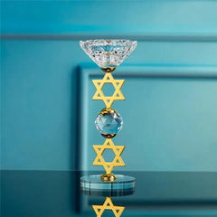 Hexagram Crystal Candle Holder Sacred Geometry Altar Stand for Meditation Yoga Healing Witchcraft Decor