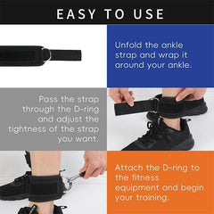 1pc Ankle Straps for Cable Machines Padded Ankle Cuffs for Leg Exercise WorkoutsFully Adjustable and Breathable Ankle