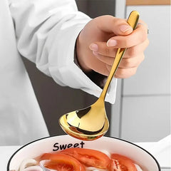 Korean Stainless Steel Thickening Spoon Creative Long Handle Hotel Hot Pot Spoon Soup Ladle Home Kitchen Tools, Cooking Utensils