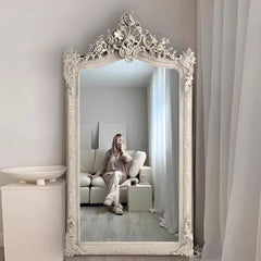 Vintage Living Room Mirrors Full Body Floor Nordic Princess Design Mirrors Full Body Gold Luxury Espejos De Piso Room Decoration