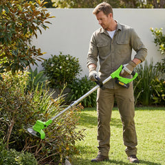 CONENTOOL 21V Cordless Electric Grass Trimmer Handheld Lawn Mower with Wheel Garden Yard Pruning Tool for Makita 18V Battery Pin