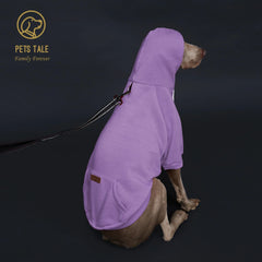 Solid Color Dog Hoodie with Pocket, Leather Patch, Hook and Loop Fastener Pet Shop
 Pet Clothing