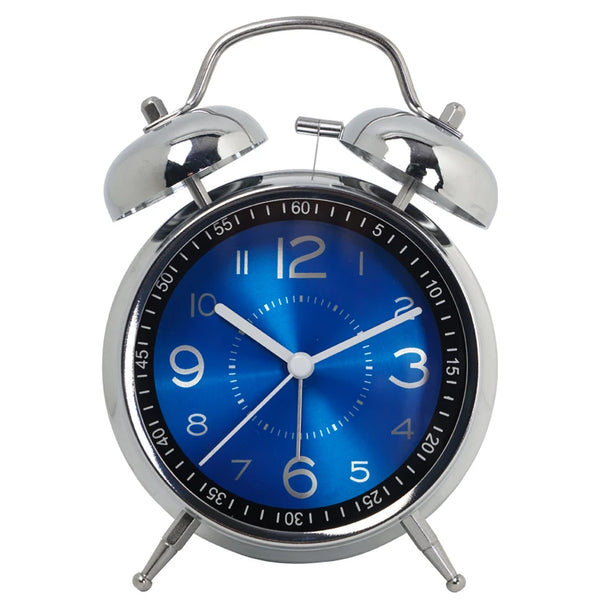 Iron Art Student Small Alarm Clock Children's Silent Fashion Table Clock Desktop Creative Glow Pointer Quartz Watch
