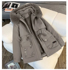 Korean Style Women’s Hooded Winter Parka – Thick Warm Coat