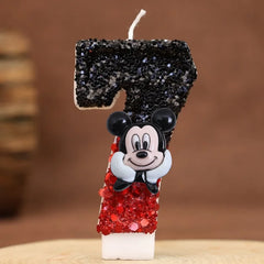 Hot Happy Birthday Number 0-9 Candles Cartoon Mickey Minnie Mouse Candle Cake Cupcake Topper Party Decoration Supplies DIY Gifts