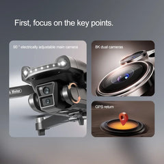 Lenovo V198MAX GPS Drone 8K Professional Camera Aerial FPV Brush Laser Obstacle with Large Screen Remote Control Folding Dron