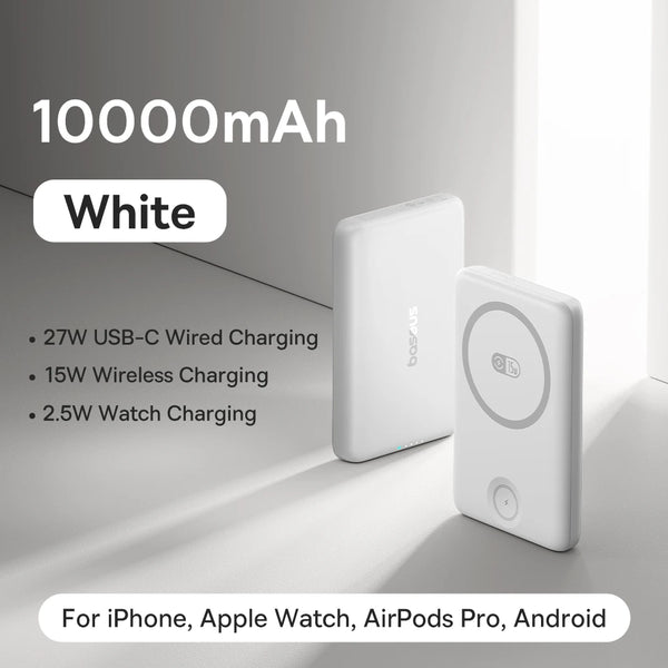 Baseus 27W Magnetic Power Bank 10000mAh 15W Wireless Charging External Battery For iPhone iWatch AirPods Samsung Xiaomi Poco