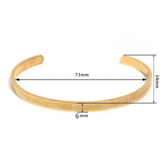 YILUOCD Stainless Steel Ayatul Kursi Cuff Bangle Islamic Muslim Arabic God Messenger Bracelet for Women Moroccan Arabic Jewelry