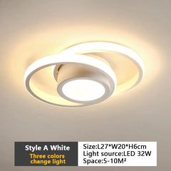 Modern Baked Enamel Finish LED Ceiling Lamp 3 Color Temperature Corridor Lights Balcony Lamps Bedroom Living Room 110V-240V