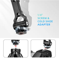 Foldable Magnetic Phone Holder Tripod Mount for Magsafe iPhone 16 15 14 13 12 DSLR Camera Tripod Accessories w 1/4" Cold Shoe