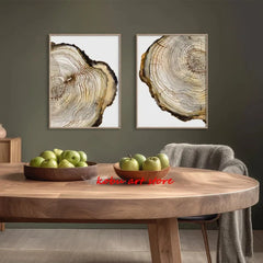 Tree Ring Wood Slice Posters and Prints Tree Stump Canvas Painting Modern Nature Wall Art Pictures for Farmhouse Room Home Decor