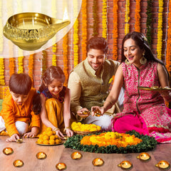 4-50Pcs  Diya Brass Oil Lamp Copper Butter Lamp Holder Traditional Indian Oil Lamp For Puja Kuber Indian Diwali Gifts