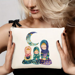 Islamic Ramadan Makeup Bag A Stylish Zippered Toiletry Bag, Lightweight Travel Cosmetic Pouch, Perfect for Eid Gifts