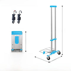 Portable Folding Hand-Pulled Shopping Cart  Vegetable Buying Goods Delivery Truck Home Use Cargo Trailer Luggage Pull Bar...