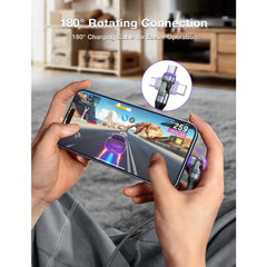AUFU 16pin 180 Rotate Magnetic Cable 240W Fast Charging Micro USB Type C Cable For iPhone Xiaomi Samsung Magnet USB Phone Cable
