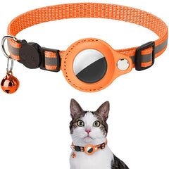 Anti-Lost Cat Collar for Airtag GPS Tracker Protective Case With Bell Reflective Cats Accessories Pet Products